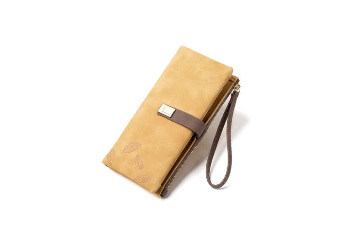 Leaf Pattern Wallet Clutch – Zip Organizer Wallet for Women