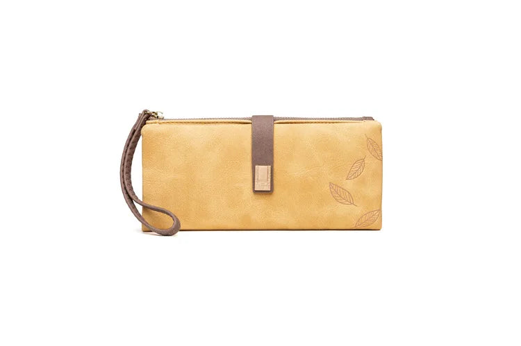 Leaf Pattern Wallet Clutch – Zip Organizer Wallet for Women