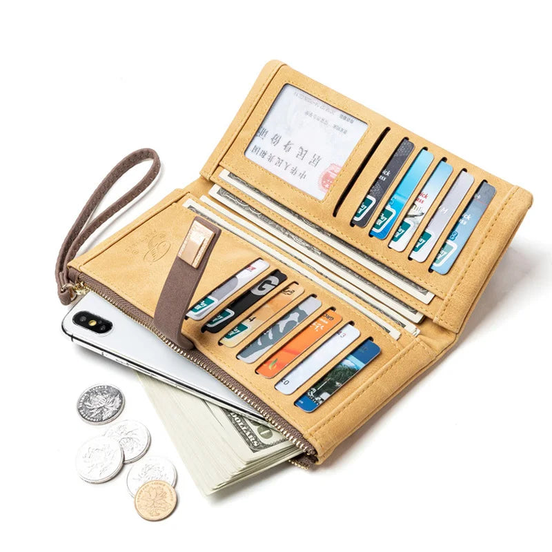 Leaf Pattern Wallet Clutch – Zip Organizer Wallet for Women