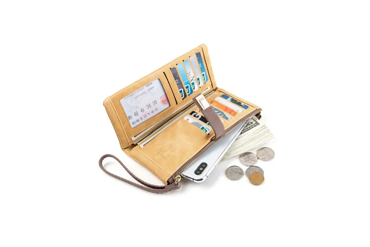 Leaf Pattern Wallet Clutch – Zip Organizer Wallet for Women