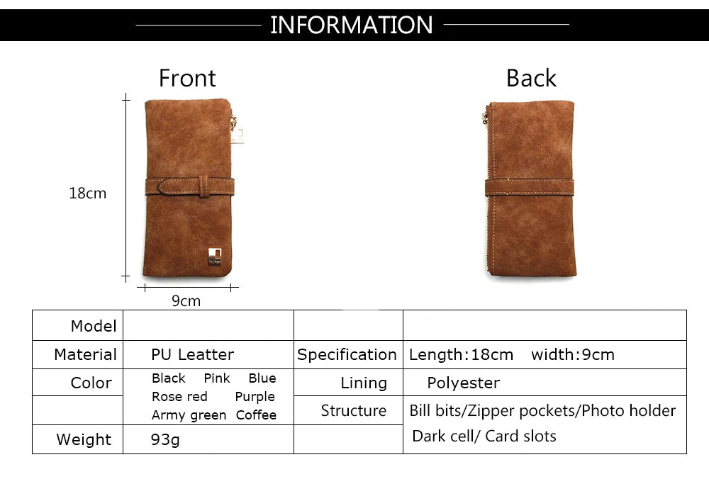 Vintage Nubuck Leather Wallet Clutch – Multi-Card Organizer & Travel Wallet
