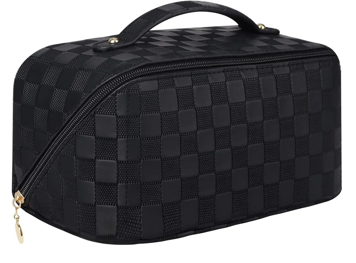 PU Leather Makeup Bag – Large Travel Cosmetic & Toiletry Organizer