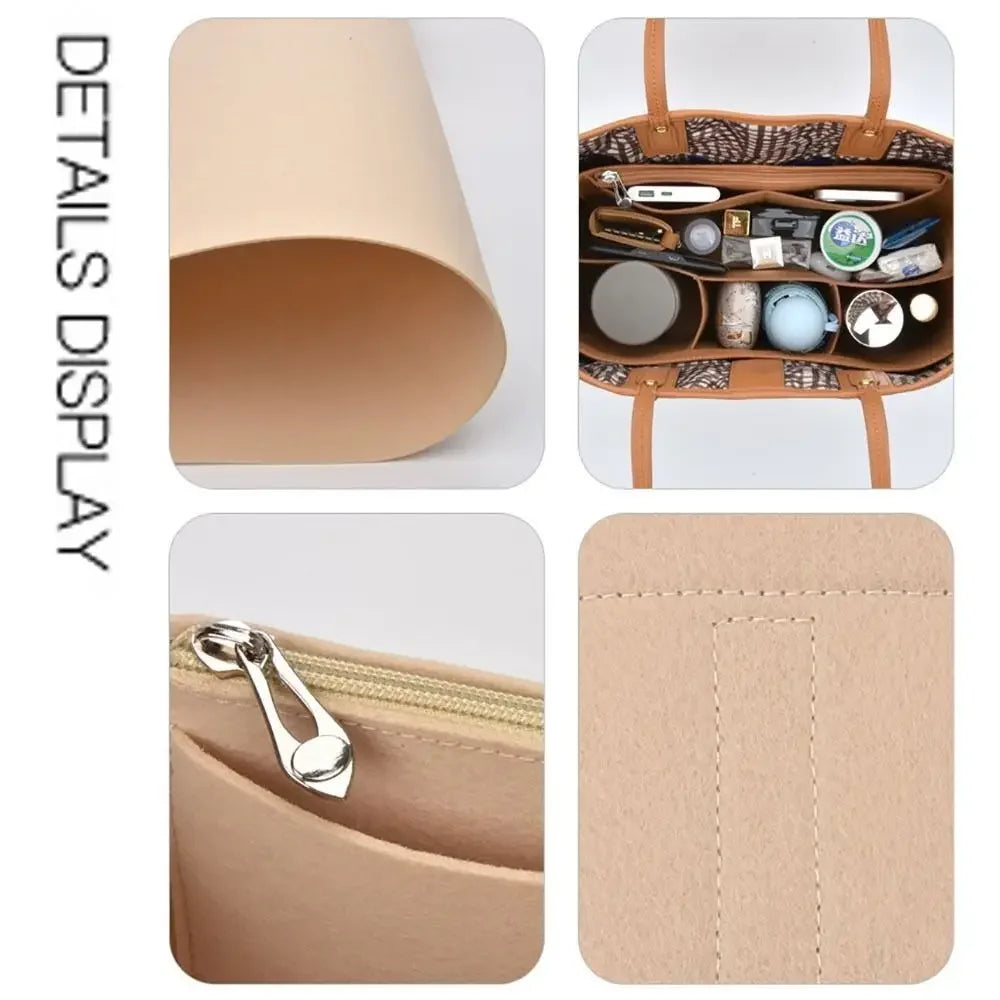 Felt Handbag Organizer Insert – Structured Purse Organizer for Totes & Handbags