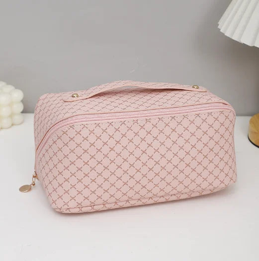 PU Leather Makeup Bag – Large Travel Cosmetic & Toiletry Organizer