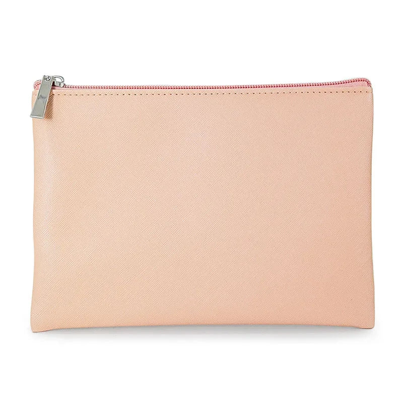 Saffiano PU Leather Makeup Bag – Personalized Monogram Cosmetic Pouch