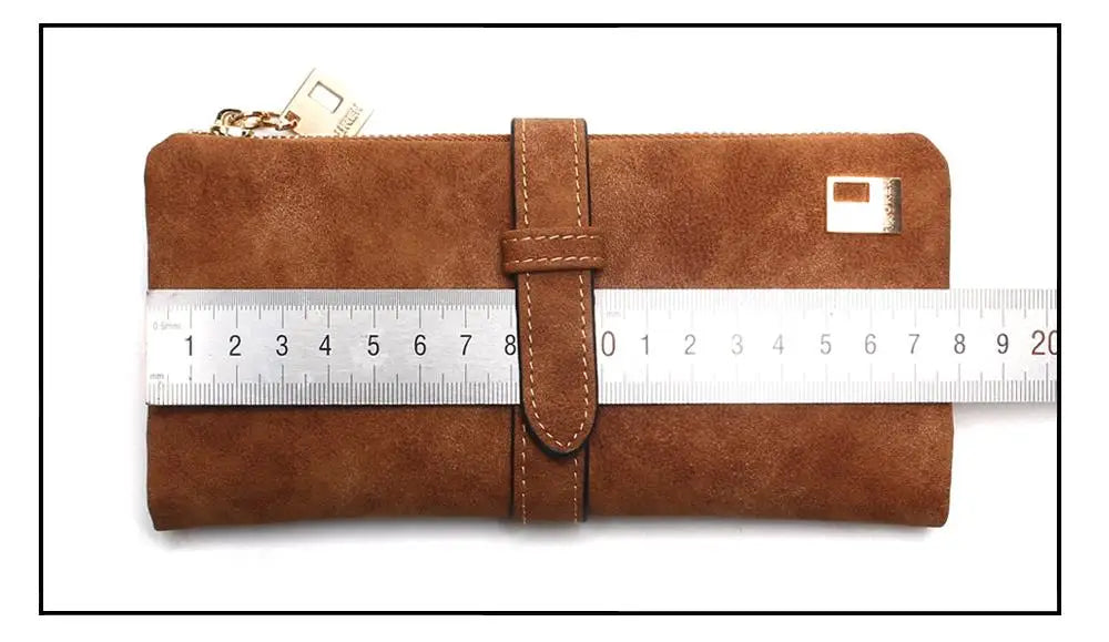 Vintage Nubuck Leather Wallet Clutch – Multi-Card Organizer & Travel Wallet