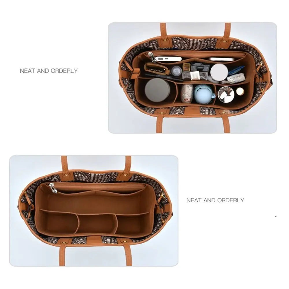 Felt Handbag Organizer Insert – Structured Purse Organizer for Totes & Handbags