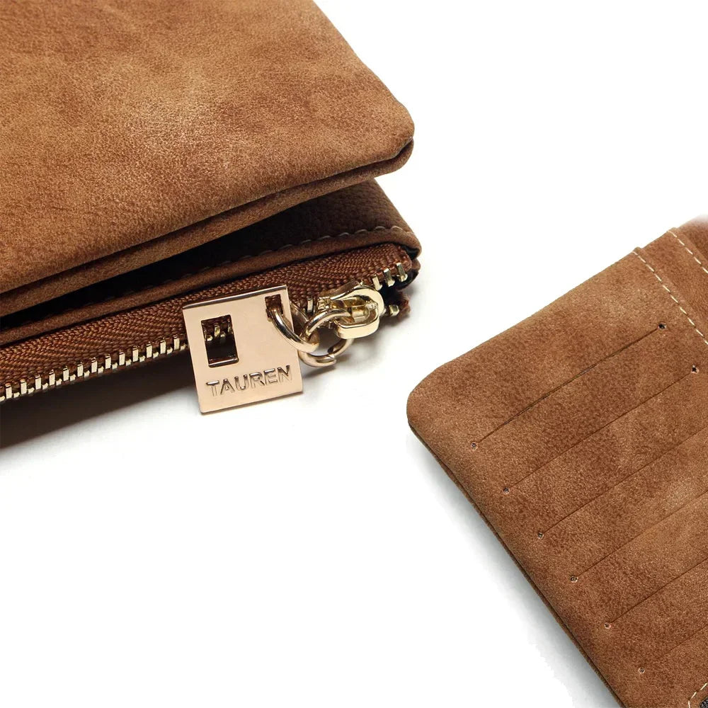 Vintage Nubuck Leather Wallet Clutch – Multi-Card Organizer & Travel Wallet