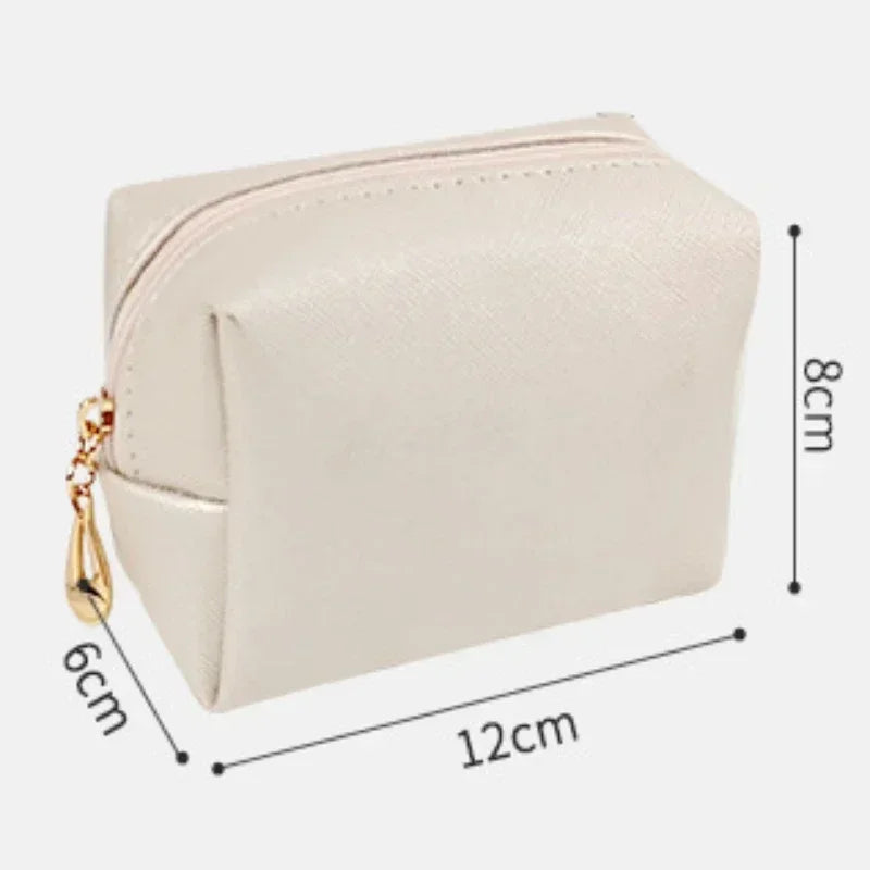Mini PU Leather Makeup Bag – Compact Cosmetic Pouch for Purse & Travel