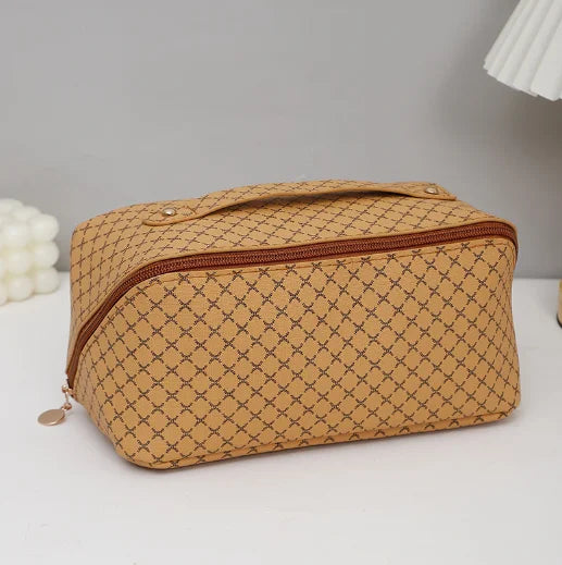 PU Leather Makeup Bag – Large Travel Cosmetic & Toiletry Organizer