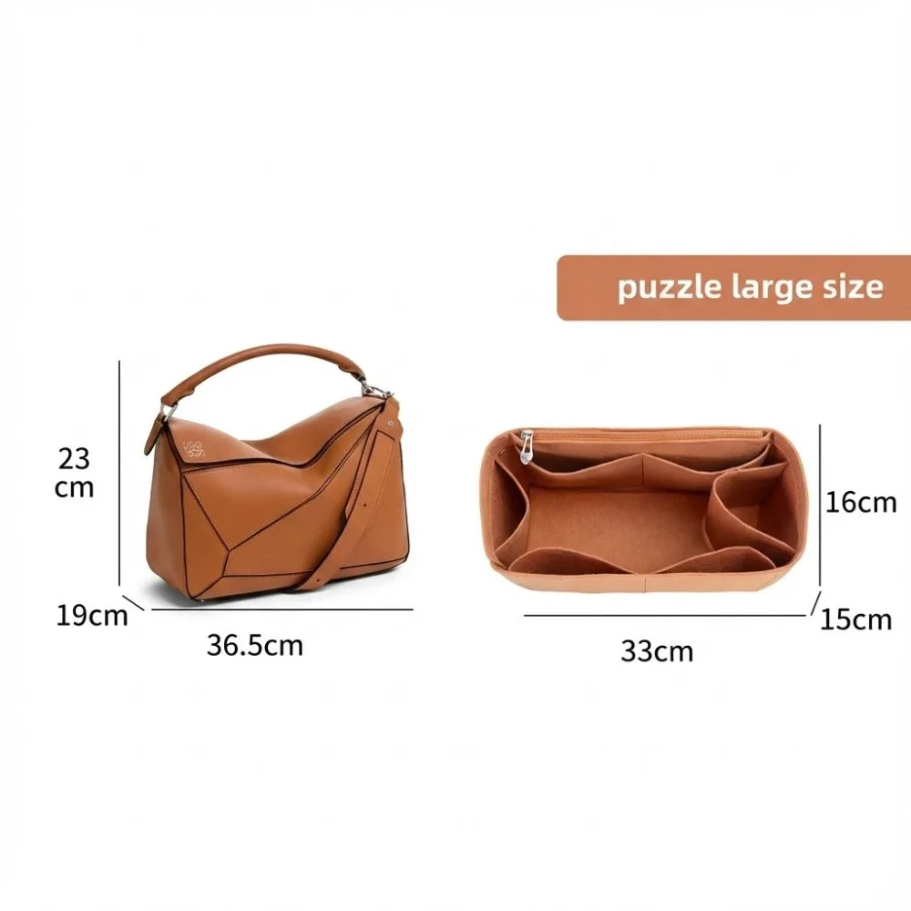 Geometric Bag Organizer Insert – Structured Fit for Puzzle-Style Handbags