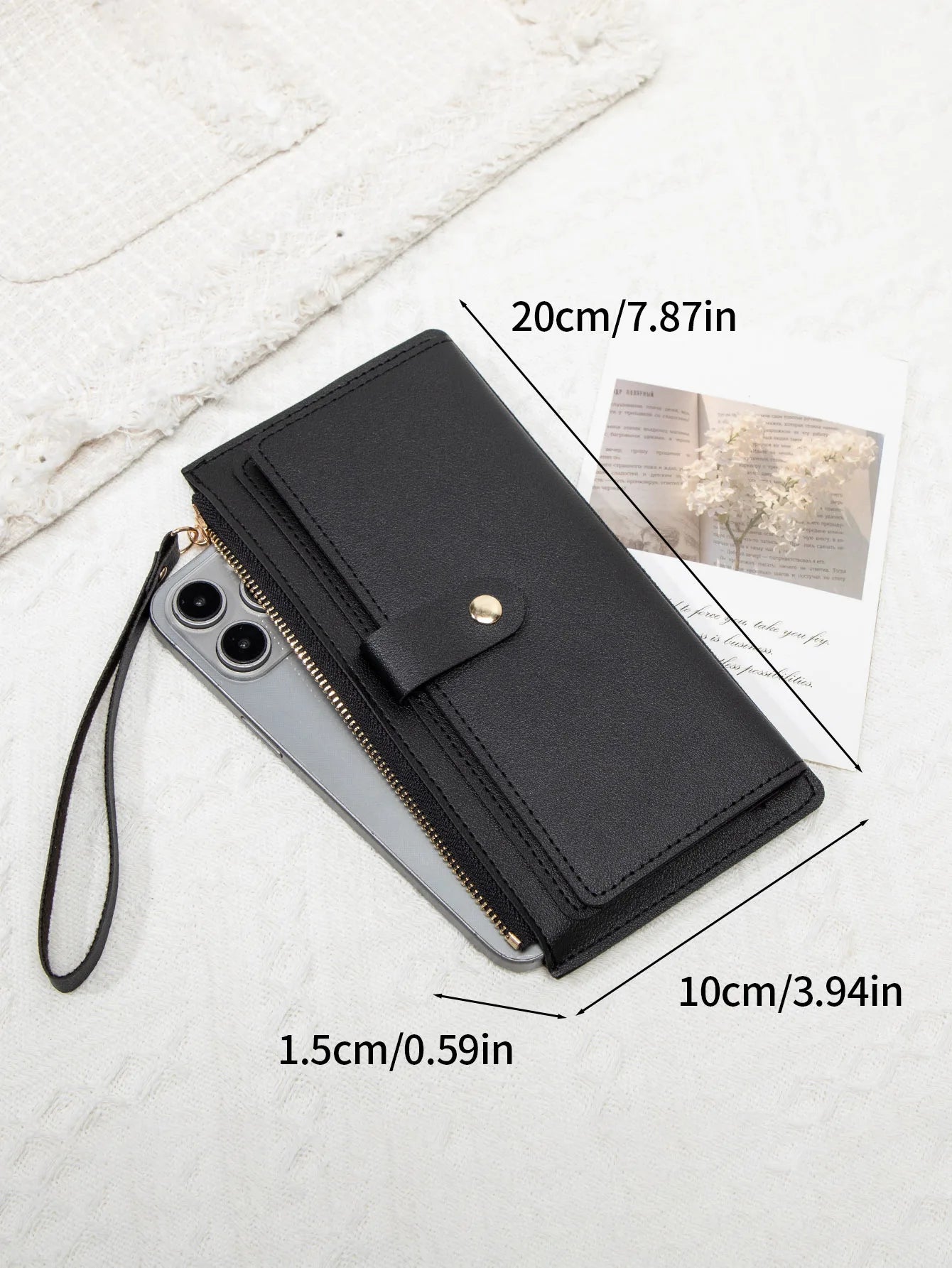 Slim Leather Card Wallet – Ultra Thin Minimalist Wallet with Zipper | Status Bags