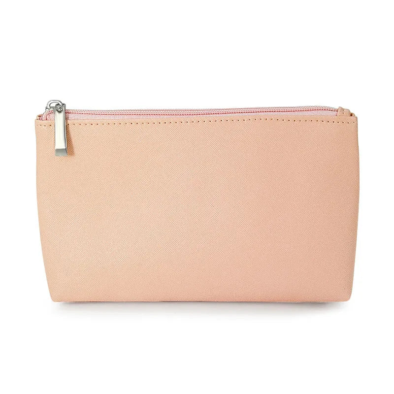 Saffiano PU Leather Makeup Bag – Personalized Monogram Cosmetic Pouch