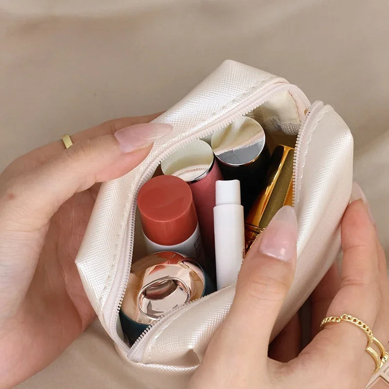 Mini PU Leather Makeup Bag – Compact Cosmetic Pouch for Purse & Travel