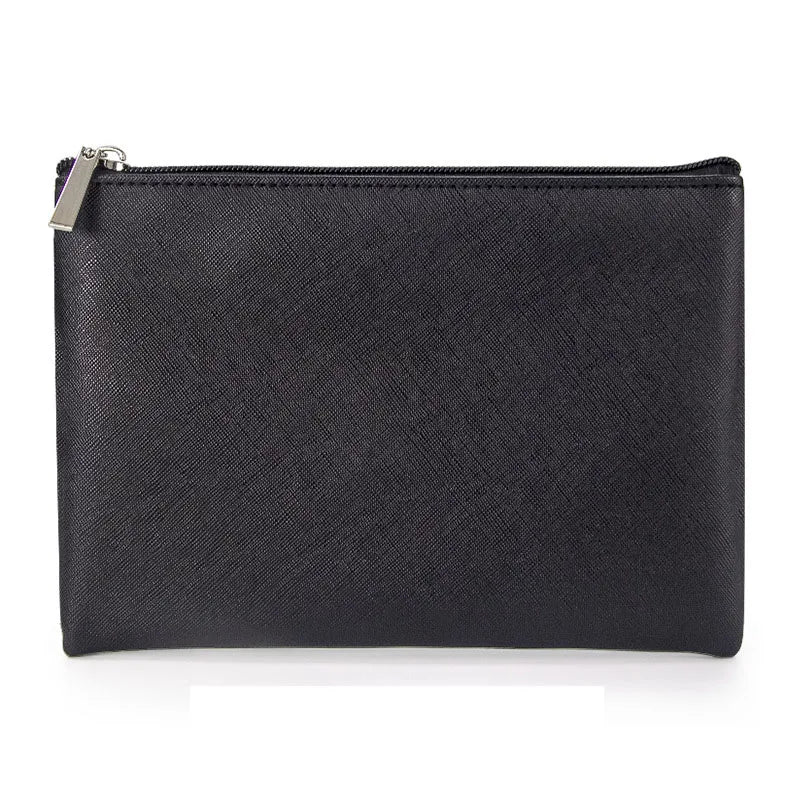 Saffiano PU Leather Makeup Bag – Personalized Monogram Cosmetic Pouch