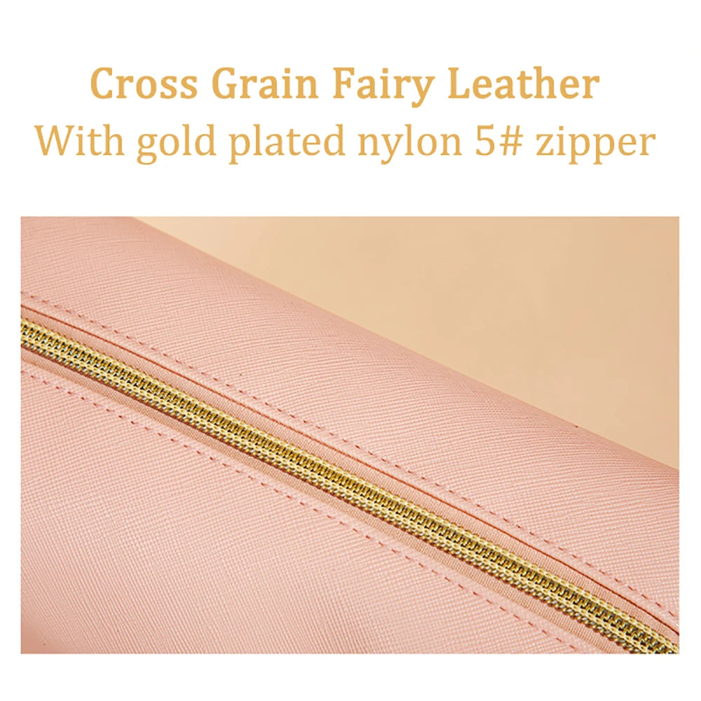 PU Leather Waterproof Makeup Bag – Travel Cosmetic Organizer for Everyday Use