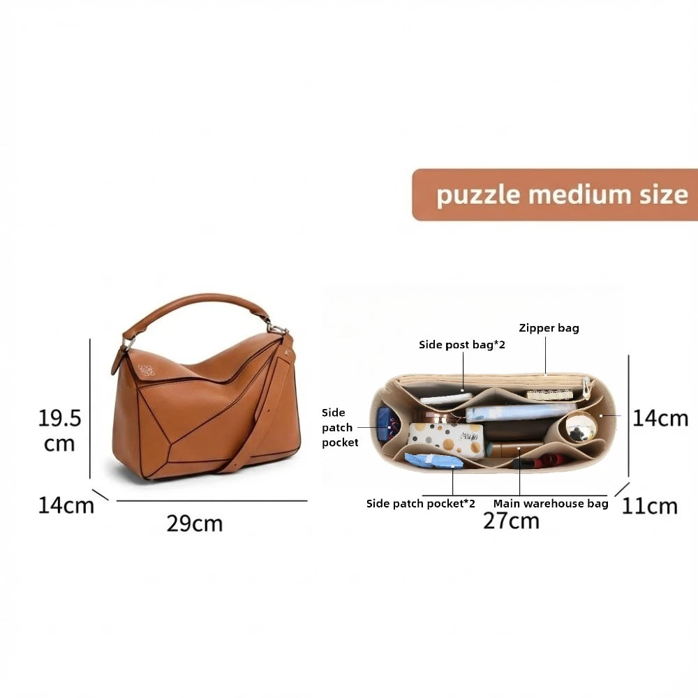 Geometric Bag Organizer Insert – Structured Fit for Puzzle-Style Handbags