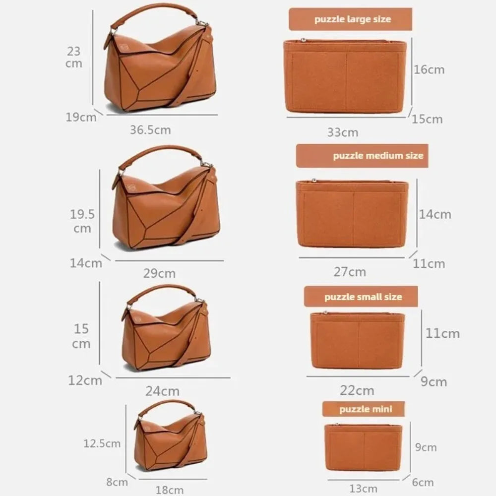 Geometric Bag Organizer Insert – Structured Fit for Puzzle-Style Handbags