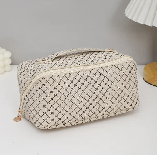 PU Leather Makeup Bag – Large Travel Cosmetic & Toiletry Organizer