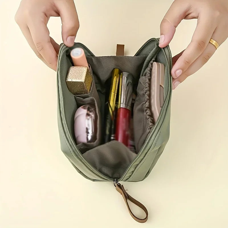Waterproof Nylon Makeup Pouch – Small Travel Cosmetic Bag, Lightweight Organizer for Daily & Travel Use