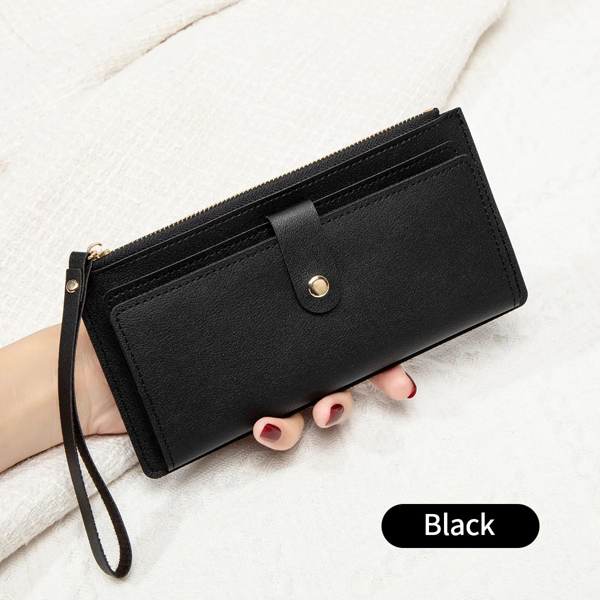 Slim Leather Card Wallet – Ultra Thin Minimalist Wallet with Zipper | Status Bags