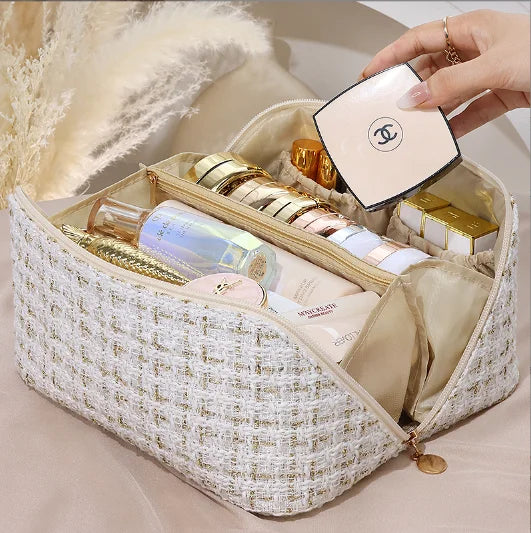 PU Leather Makeup Bag – Large Travel Cosmetic & Toiletry Organizer