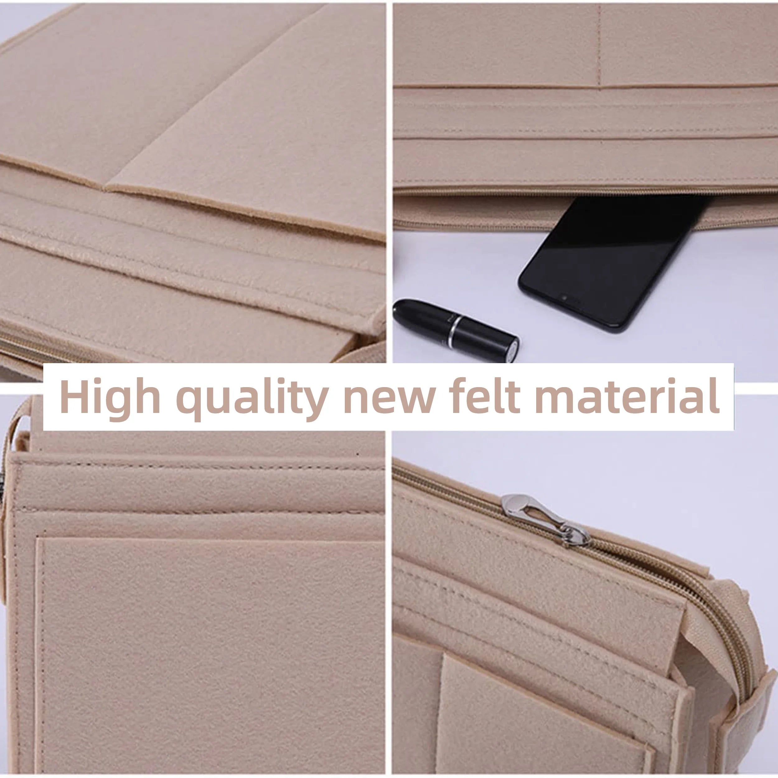 Felt Purse Organizer Insert – Multi Pocket Handbag Liner for Tote Bags