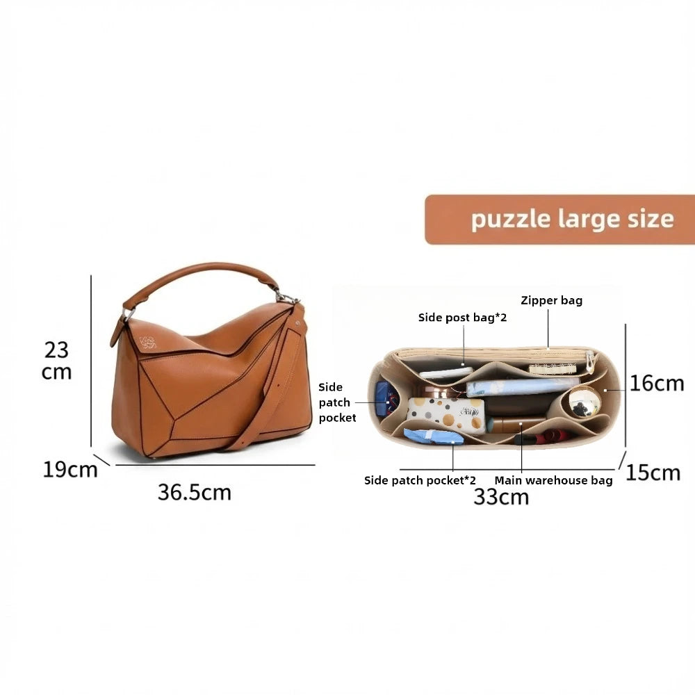 Geometric Bag Organizer Insert – Structured Fit for Puzzle-Style Handbags