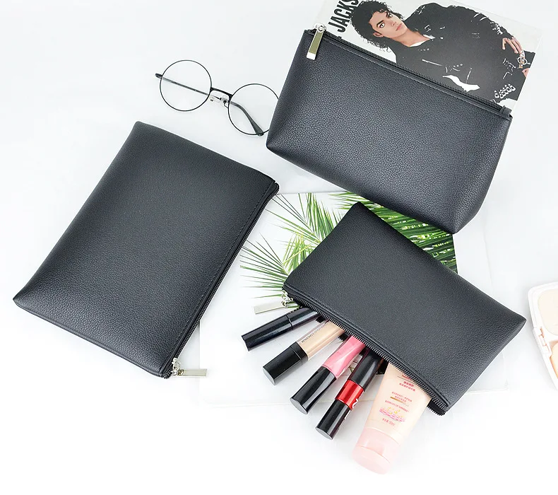Saffiano PU Leather Makeup Bag – Personalized Monogram Cosmetic Pouch